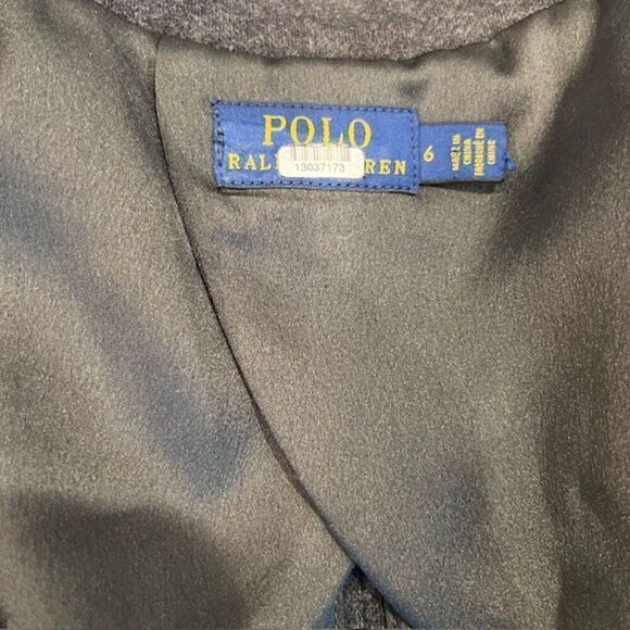 POLO Ralph Lauren Charcoal Work Blazer Double Breasted Cotton Blend Size 6 - Picture 7 of 16